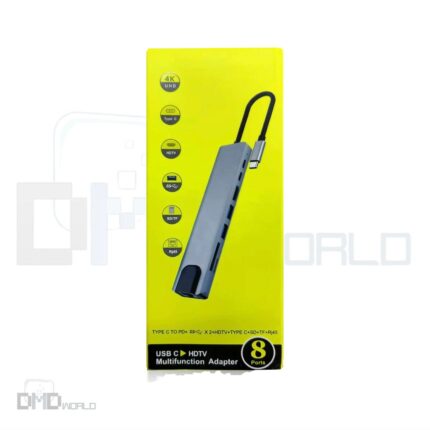 USB C Hub 8 in 1 Multifunctional Aluminum Type C Adapter with 4K HDMI Port. (2767)
