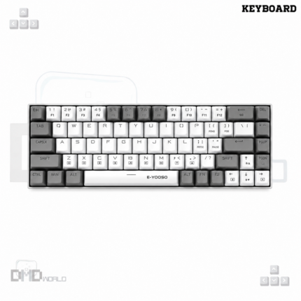 EYOOSO Z686RGB-WG-White Red Switch mechanical keyboard featuring 68 keys (3407)