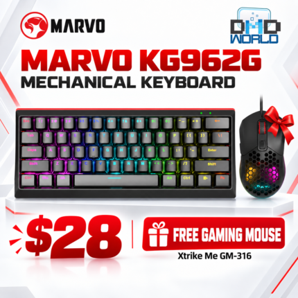 MARVO KG962G Mechanical Keyboard + FREE Xtrike Me GM-316 Gaming Mouse